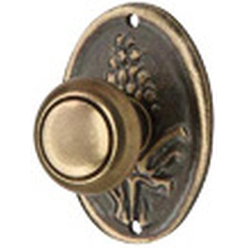 Pomolo con placchetta verticale in Ottone - Immagine 1