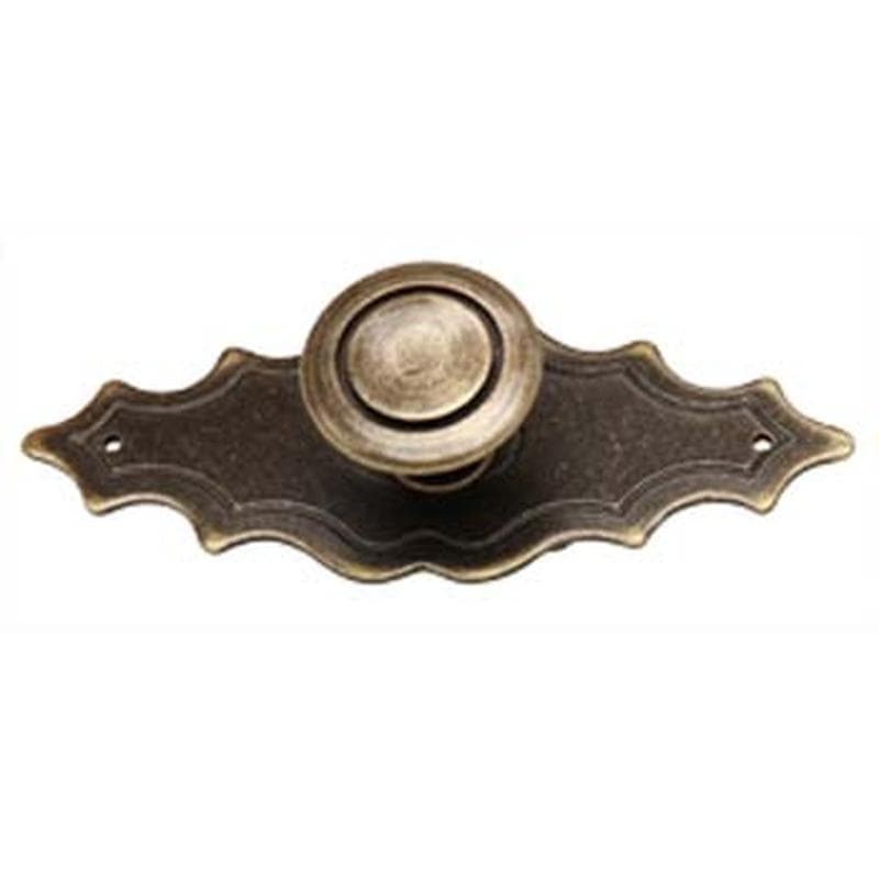 Pomolo tornito con placca in Ottone - Immagine 1