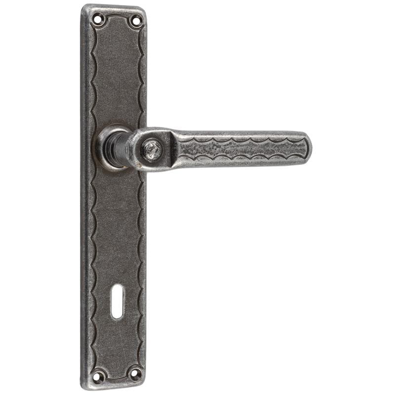 Maniglia con placca curva