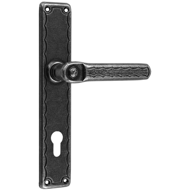 Maniglia con placca curva in Ferro - Immagine 1