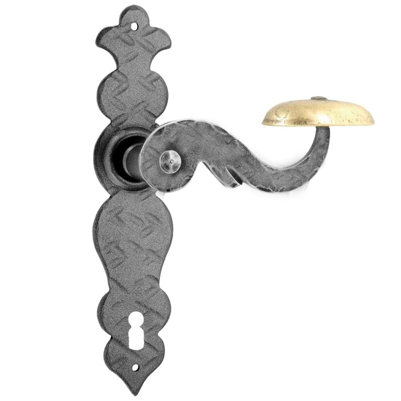 Maniglia con placca mod.82 in Ferro - Immagine 1
