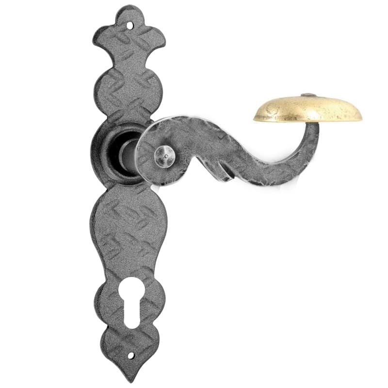 Maniglia con placca mod.82 in Ferro - Immagine 1