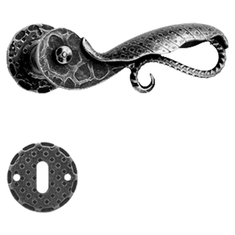 Maniglia con rosetta e bocchetta in Ferro - Immagine 1