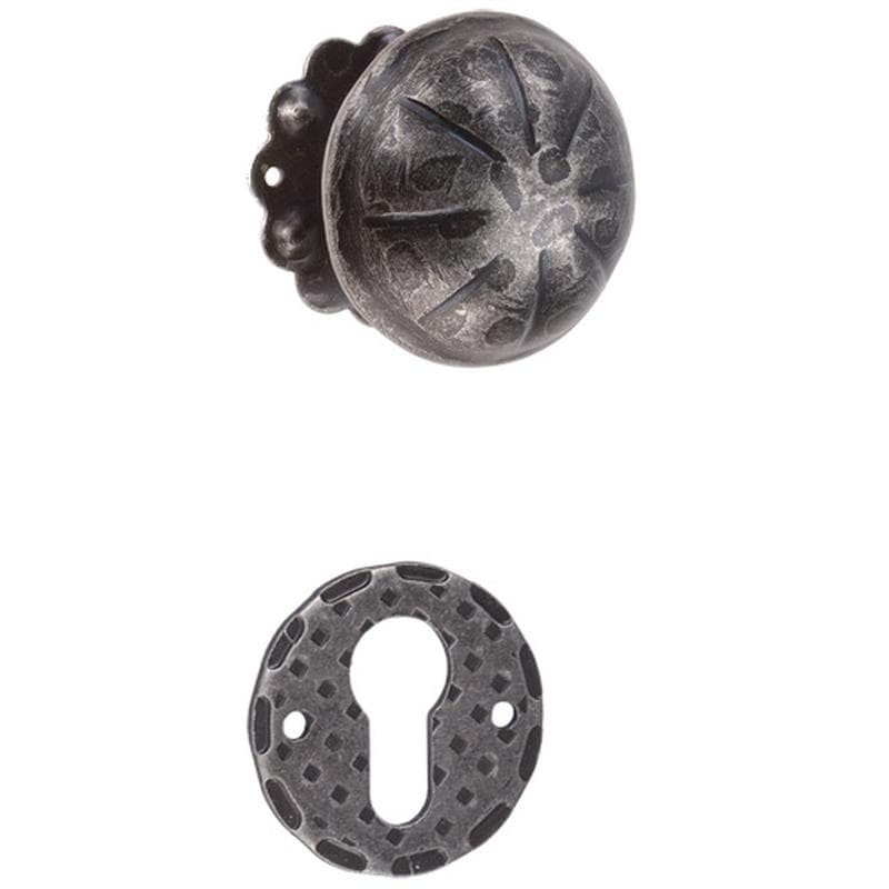 Pomolo fisso maggiorato con rosetta e bocchetta in Ferro - Immagine 1