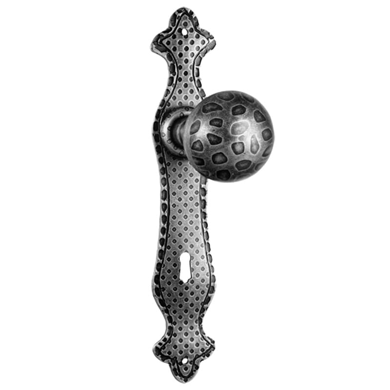 Pomolo decentrato girevole con placca in Ferro - Immagine 1