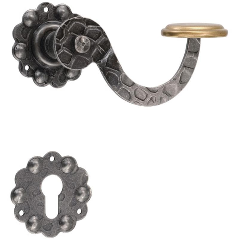 Maniglia con rosetta e bocchetta in Ferro - Immagine 1